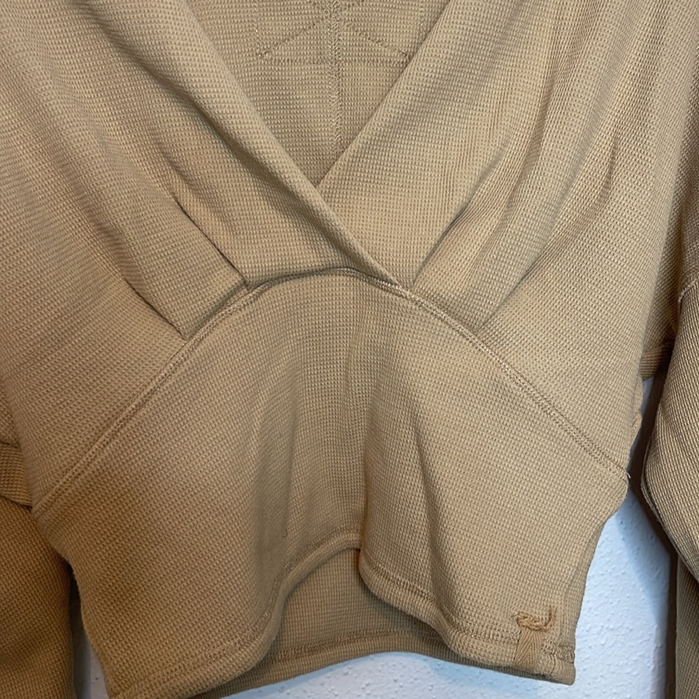 Free People We the Free All Nighter Long Sleeve Surplice Crop Top - Picture 5 of 8